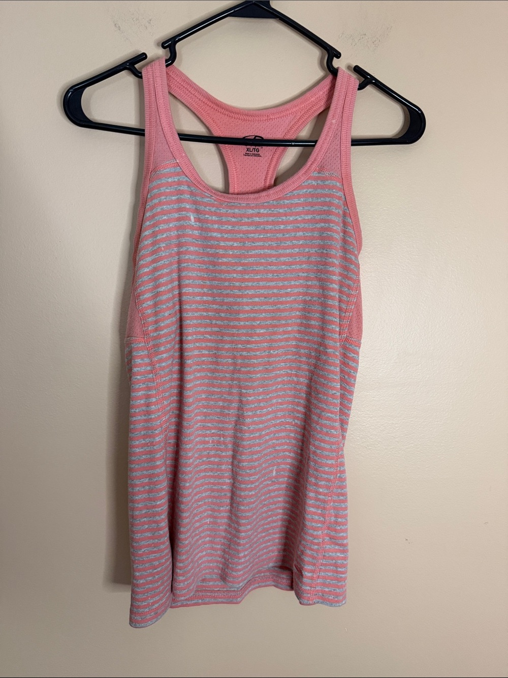 Champion Pink and Light Gray Striped Racerback Tank